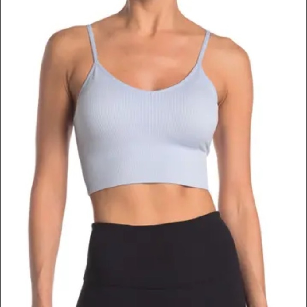 Z By Zella Ribbed Bralette BLUE FEATHER Size Small